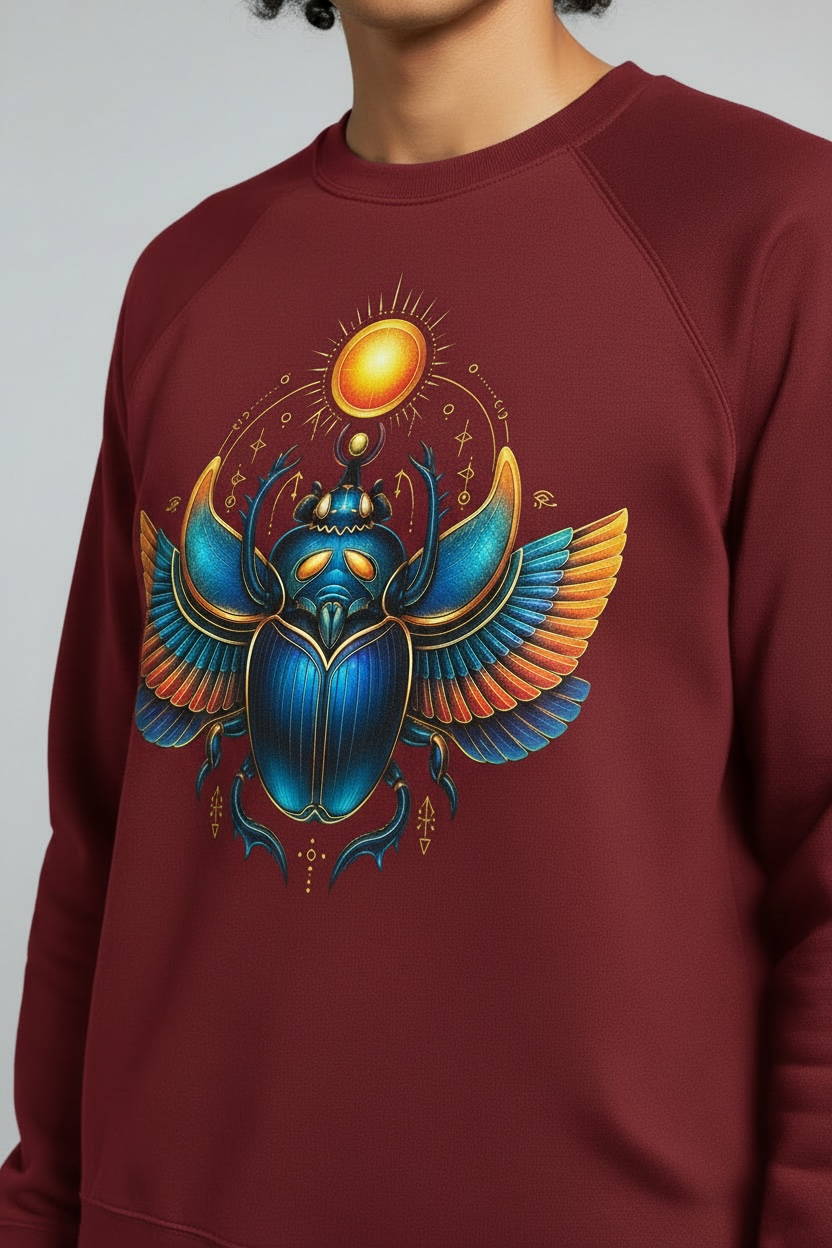 Pharaoh Scarab Sun Wings Sweatshirt / Short sleeve
