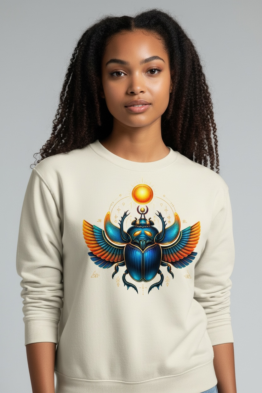 Pharaoh Scarab Sun Wings Sweatshirt / Short sleeve