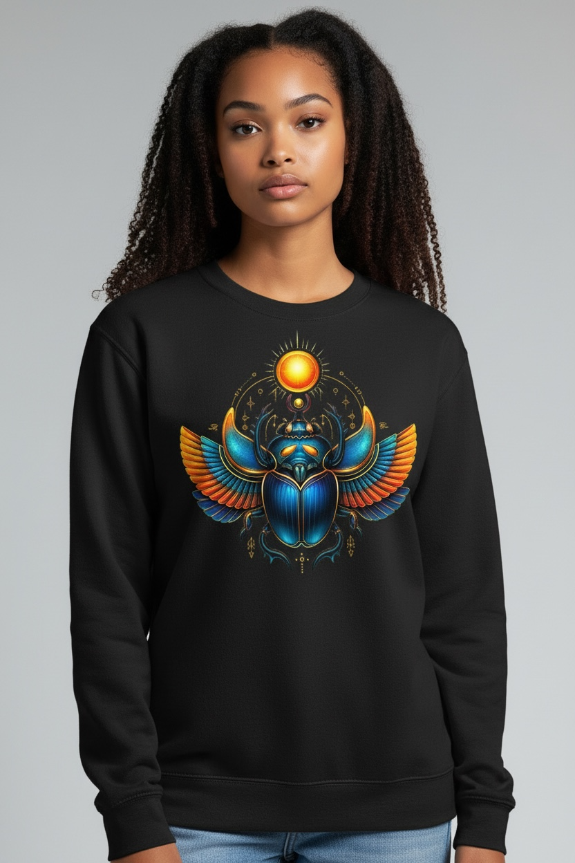 Pharaoh Scarab Sun Wings Sweatshirt / Short sleeve