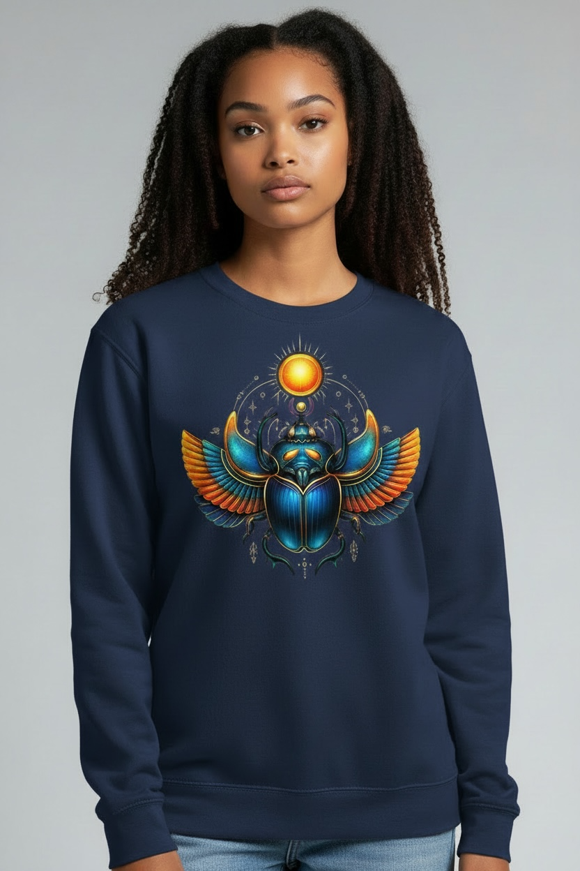 Pharaoh Scarab Sun Wings Sweatshirt / Short sleeve