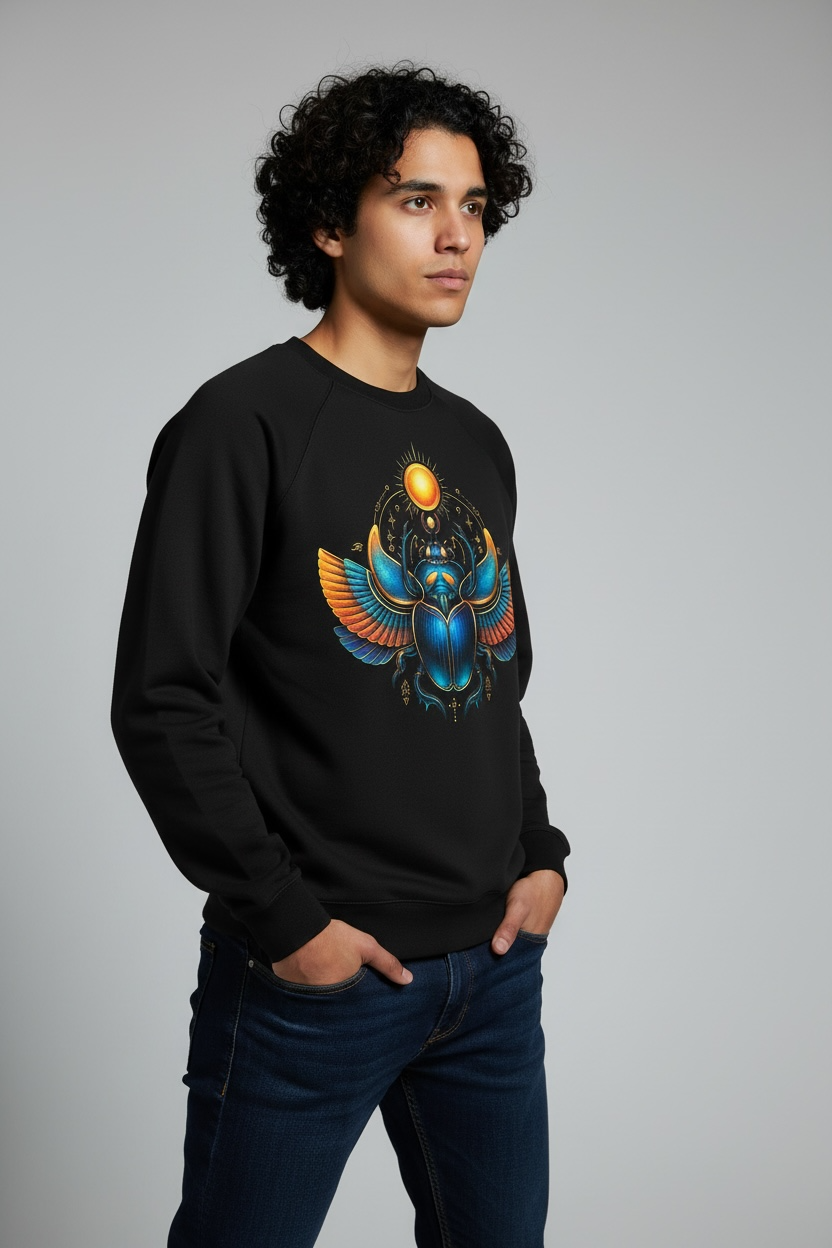 Pharaoh Scarab Sun Wings Sweatshirt / Short sleeve