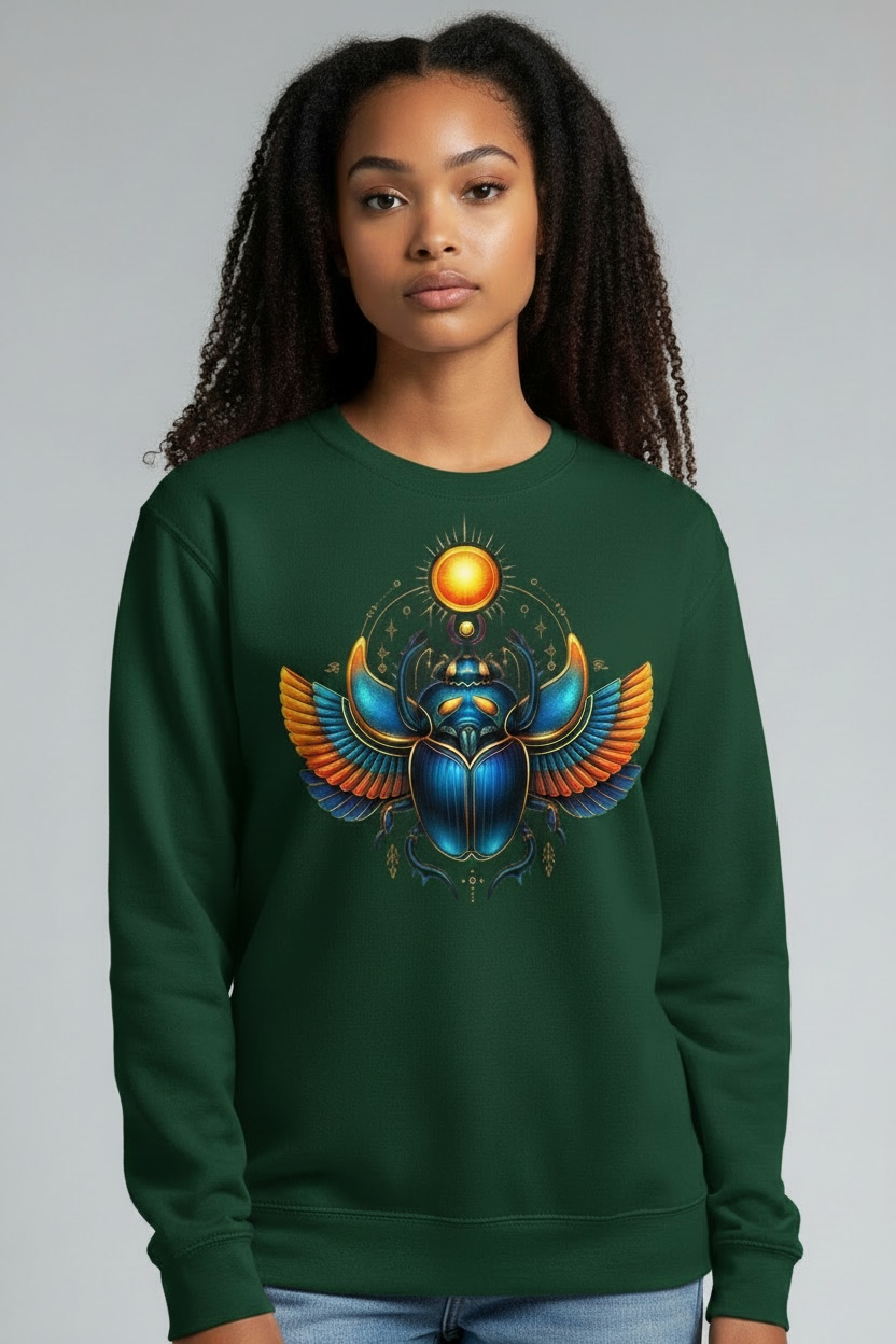 Pharaoh Scarab Sun Wings Sweatshirt / Short sleeve