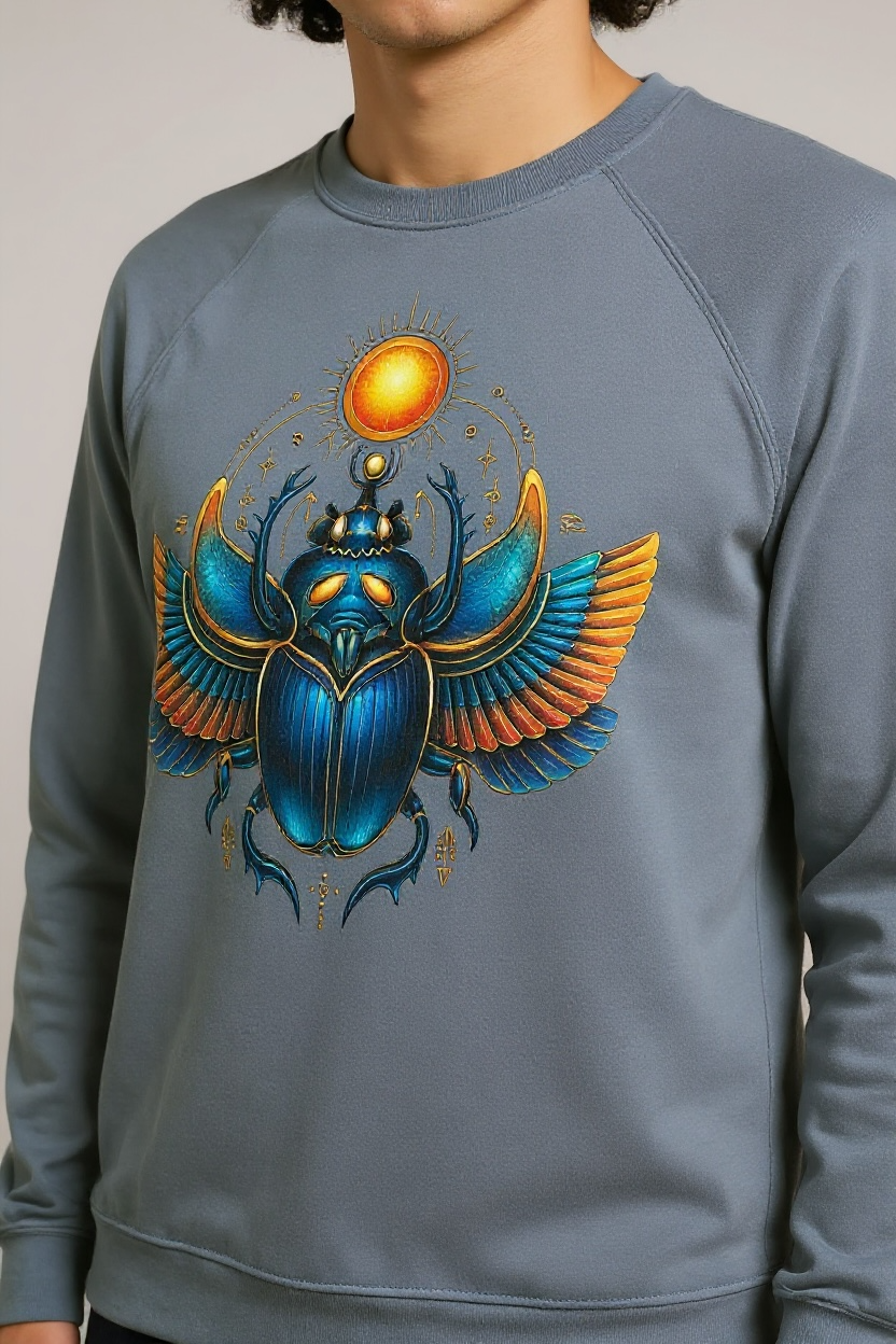 Pharaoh Scarab Sun Wings Sweatshirt / Short sleeve